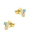 Opal with CZ Silver Stud Earring STS-6546